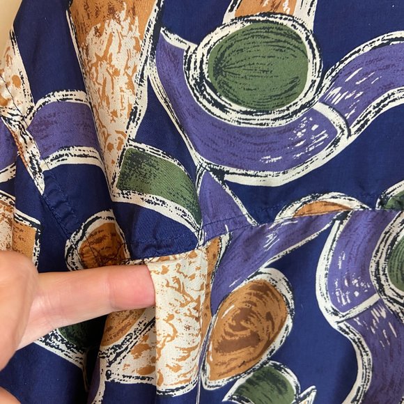 Vintage Mens 100% Silk dress shirt  Chiamare' Size S Abstraction Print - Picture 10 of 10